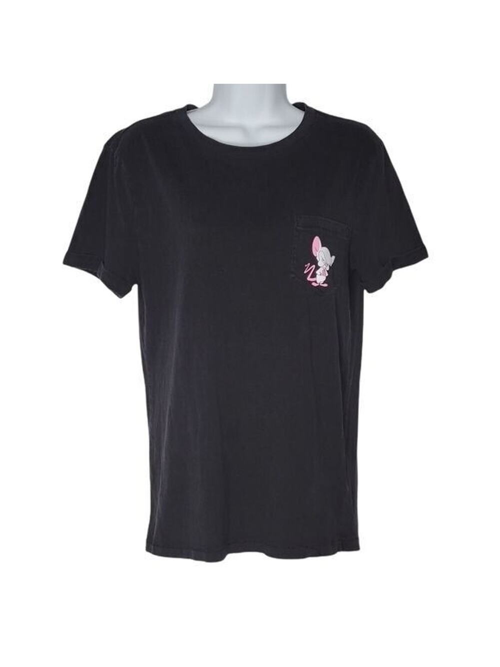 Divided H&M Black Pinky & the Brain Animaniacs Short Sleeve Graphic Tee Women XS